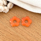 “Flora” acetate flowers-Earrings-instants-plaisirs-Fluo orange-Instants Plaisirs | Jewelry