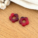 Fleurs "Flora" acétate-Boucles d'oreilles-instants-plaisirs-Rouge foncé-Instants Plaisirs | Bijoux