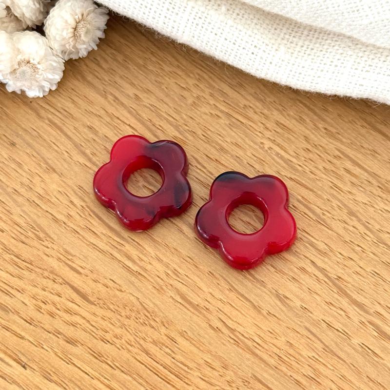 Fleurs "Flora" acétate-Boucles d'oreilles-instants-plaisirs-Rouge foncé-Instants Plaisirs | Bijoux