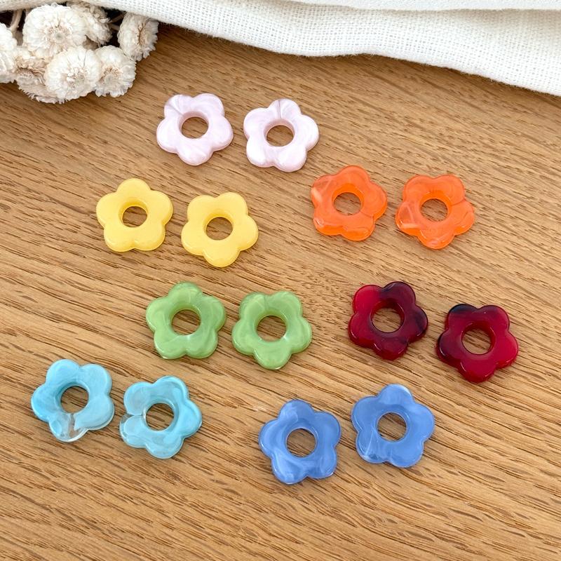 Flowers "Flora" acetate-Earrings-instants-plaisirs-White-Instants Plaisirs | Jewelry
