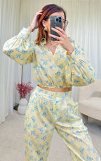 Blusa a Fiori Gialla Huelva