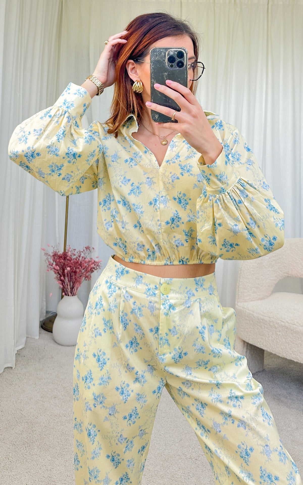 Blusa a Fiori Gialla Huelva