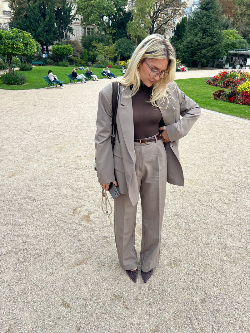 Pantalon Jagger Tailored Trousers - Taupe