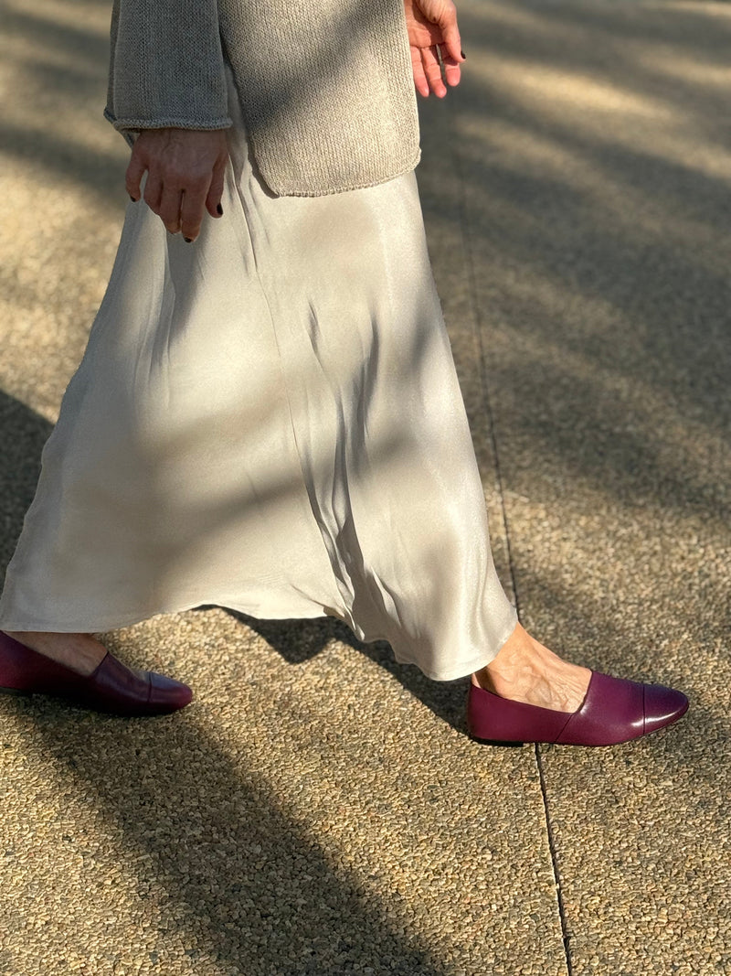 Burgundy Leather Slip-On