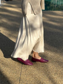 Burgundy Leather Slip-On