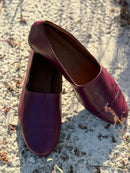 Burgundy Leather Slip-On