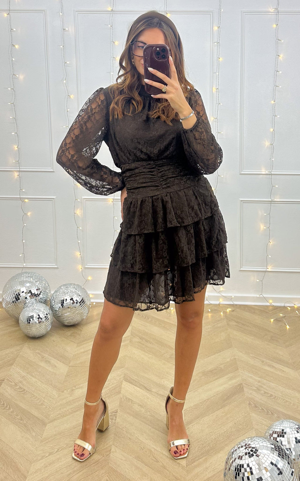 Vestido Encaje Midnight Elegance - Marrón