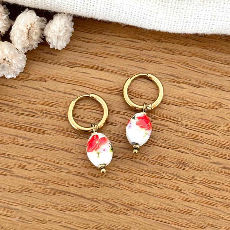 Pendientes aro acero “Blossom”-Pendientes-instants-plaisirs-Instants Plaisirs | Joyas