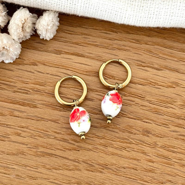 Pendientes aro acero “Blossom”-Pendientes-instants-plaisirs-Instants Plaisirs | Joyas