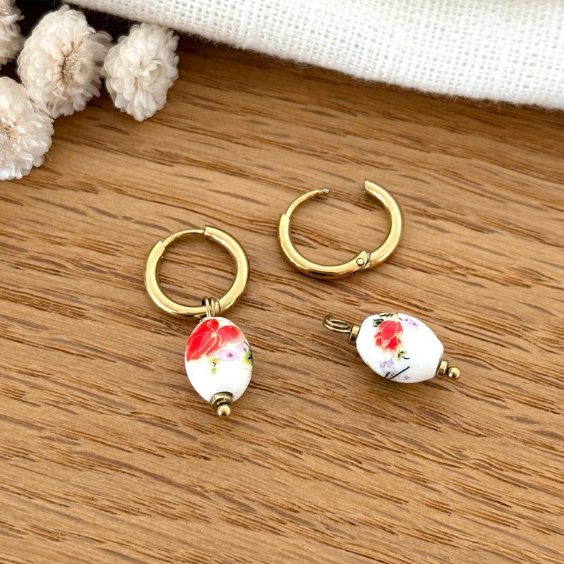 Pendientes aro acero “Blossom”-Pendientes-instants-plaisirs-Instants Plaisirs | Joyas