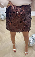 Gonna Paillettes Shine Baby Shine - Marrone