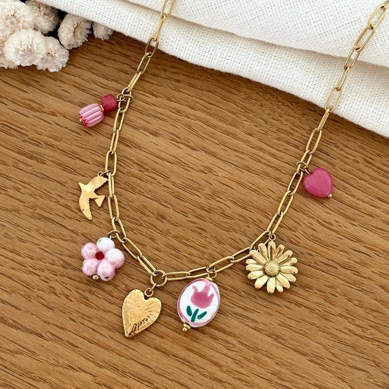 "Valentina" steel necklace-Necklaces-Instants Plaisirs • Jewelry-Instants Plaisirs | Jewelry