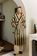 Manteau D'Alpaga À Rayures Jaunes