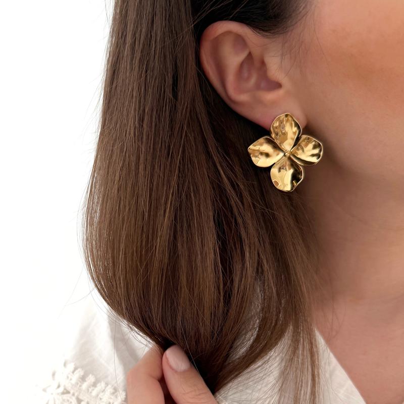 Boucles d'oreilles "Flore" acier-Boucles d'oreilles-instants-plaisirs-Instants Plaisirs | Bijoux