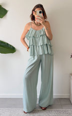 Conjunto con Volantes Avalon - Verde Agua