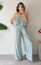 Conjunto con Volantes Avalon - Verde Agua