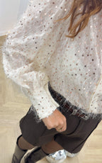 Camisa De Lentejuelas All Eyes On You - Crudo