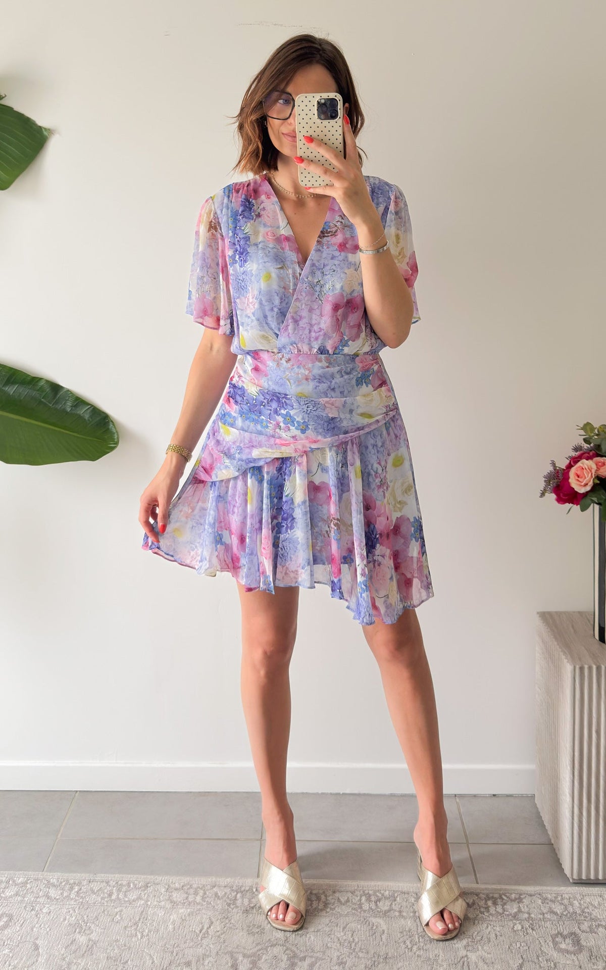 Robe Fleurie Sedona - Bleu