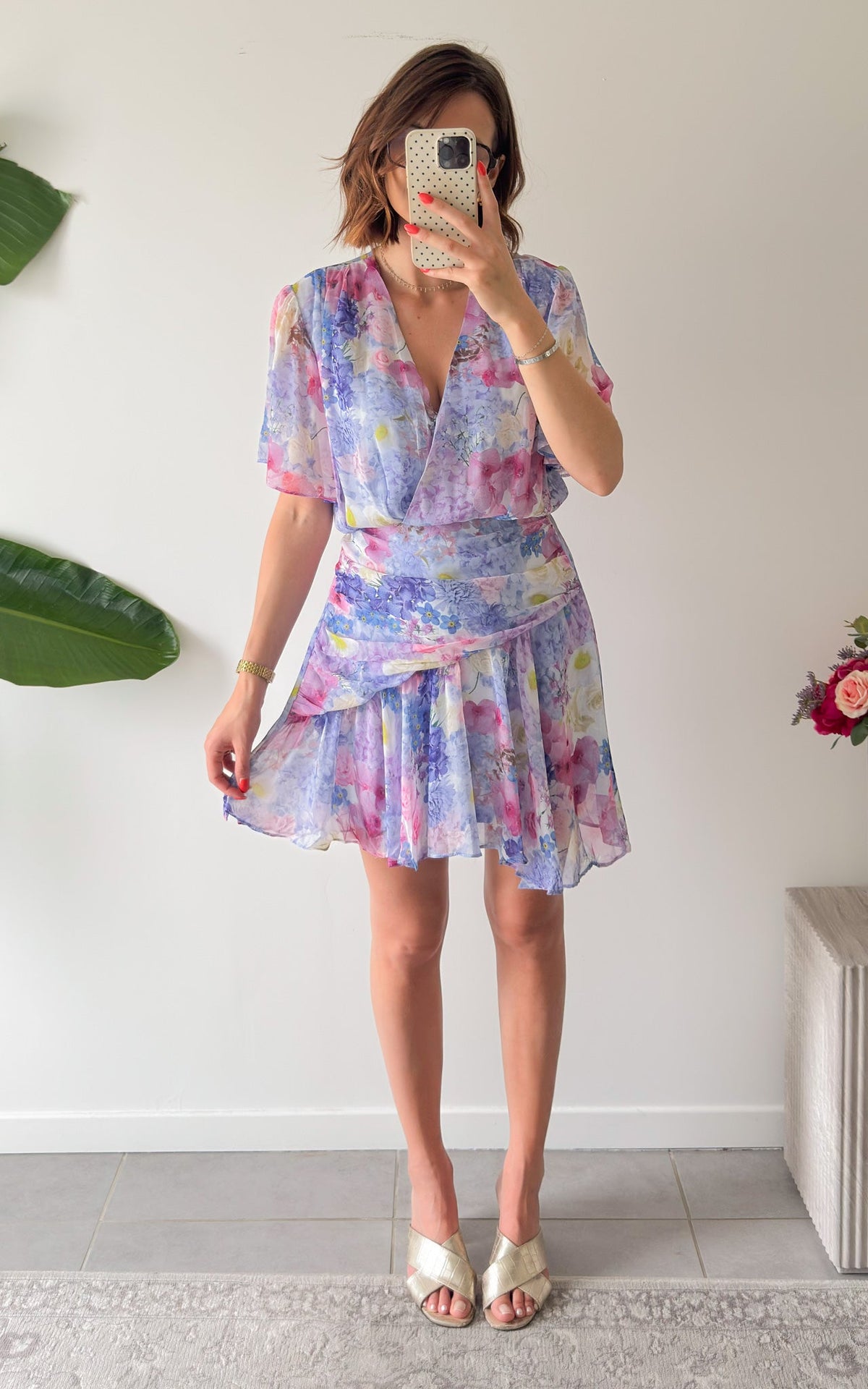Robe Fleurie Sedona - Bleu