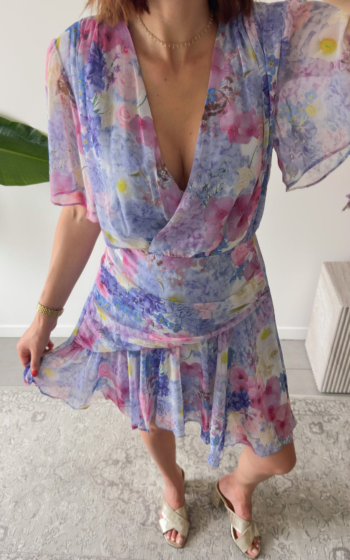Robe Fleurie Sedona - Bleu