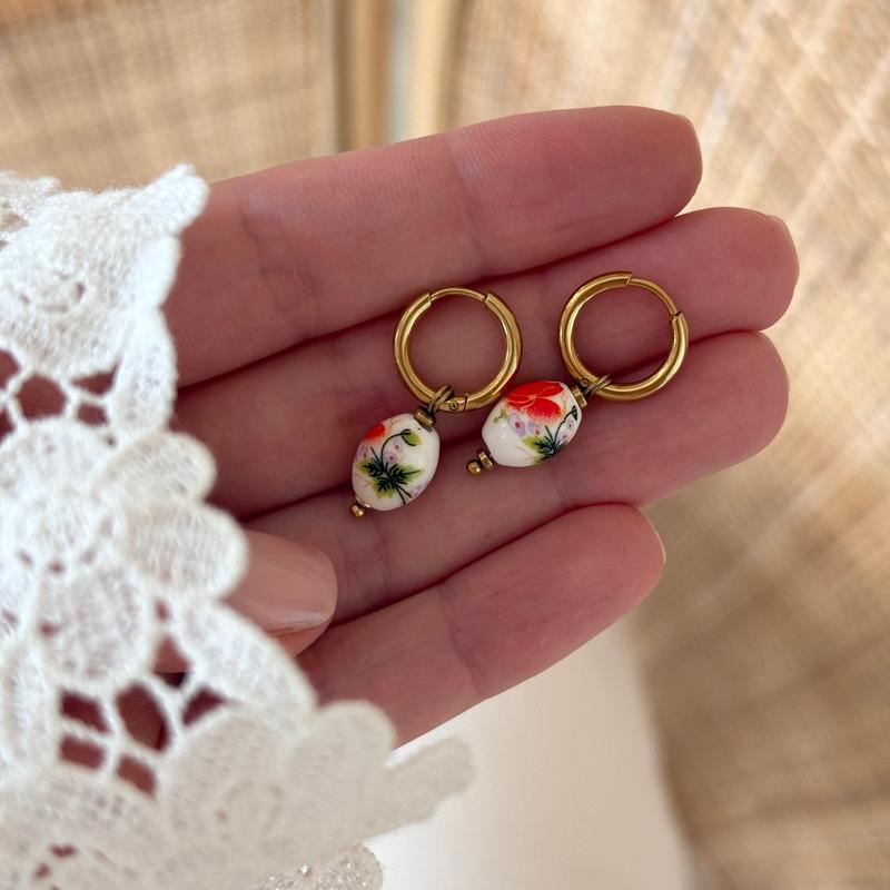 Créoles "Blossom" acier-Boucles d'oreilles-instants-plaisirs-Instants Plaisirs | Bijoux