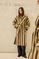 Manteau D'Alpaga À Rayures Jaunes