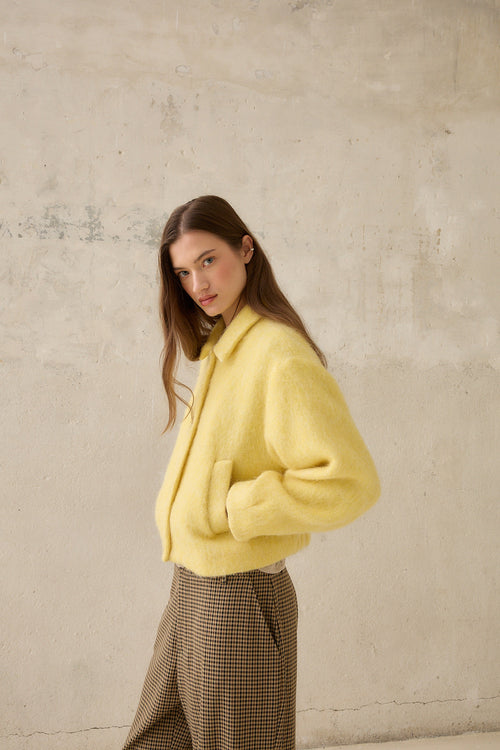 Veste En Alpaga Jaune
