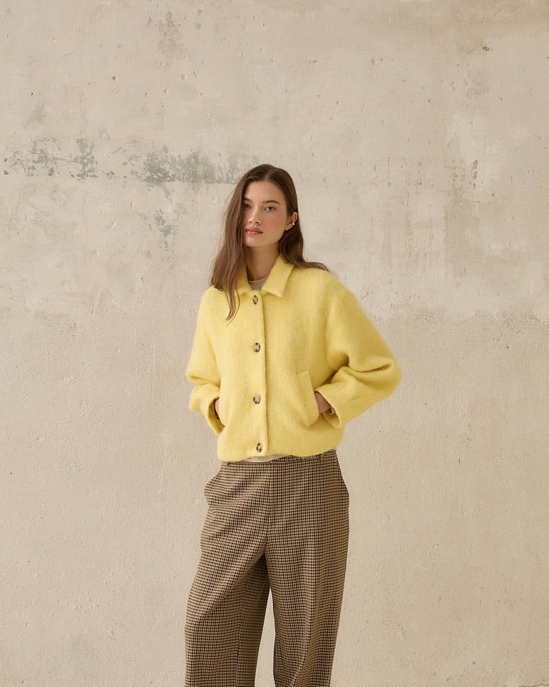 Veste En Alpaga Jaune