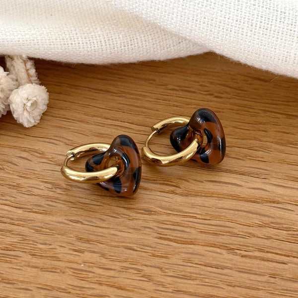 “Lovo” Leopard Steel Hoop Earrings