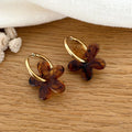 “Maria” Steel Brown Hoop Earrings