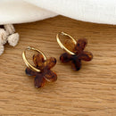 “Maria” Steel Brown Hoop Earrings