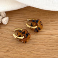 “Flora” Leopard Steel Hoop Earrings