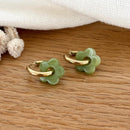 “Mini Flora” Creoles Olive Green Steel