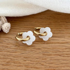 Pendientes Aros “Mini Flora” Acero Blanco
