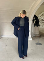 Jagger Pinstripe Tailored Trousers - Navy