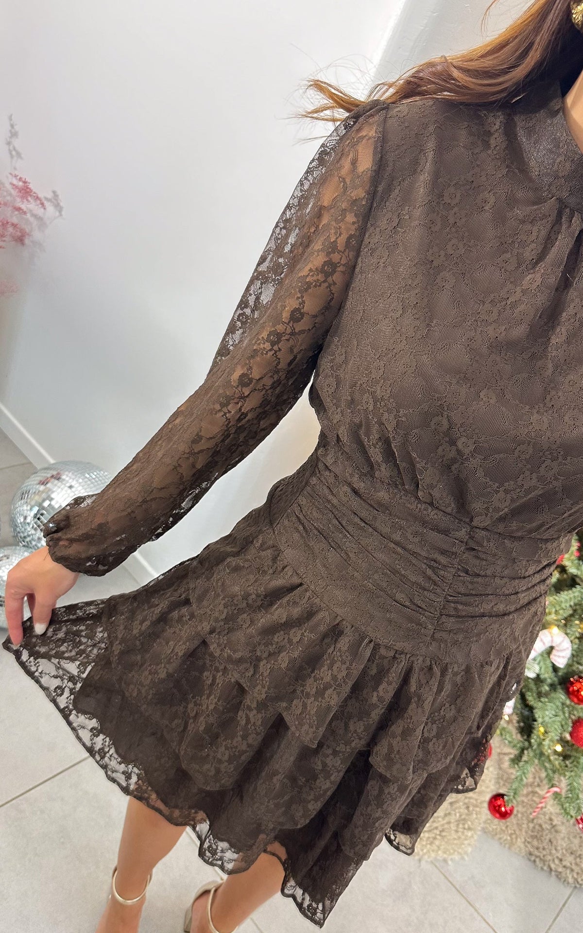 Vestido Encaje Midnight Elegance - Marrón