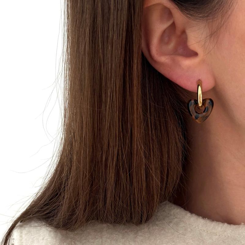 Heart "Lovo" acetate-Earrings-instants-plaisirs-Nude-Instants Plaisirs | Jewelry