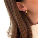 “Flora” Leopard Steel Hoop Earrings