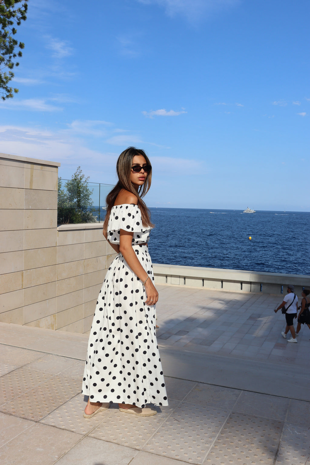 Flavy Skirt - White Polka