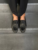 Mocasines Croco Negro - Lachoix