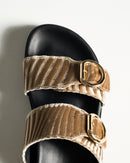 Double Buckle Sandals Biscotto - Lachoix