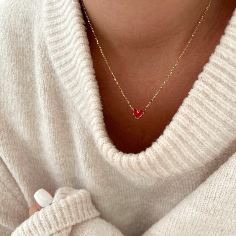 Collier "Louka" rouge acier-Colliers-Instants Plaisirs • Bijoux-Instants Plaisirs | Bijoux