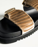 Double Buckle Sandals Biscotto - Lachoix