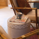 Tabouret Star Seat - Lin Naturel - Passepoil Ogee Ivoire