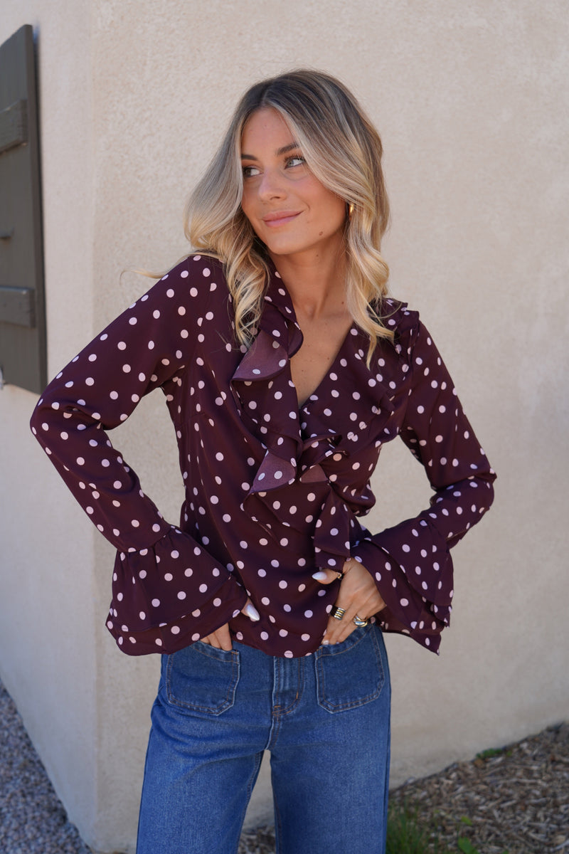 Mona Burgundy Blouse