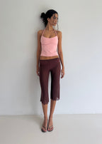 Capri Pantalon Résille - Marron