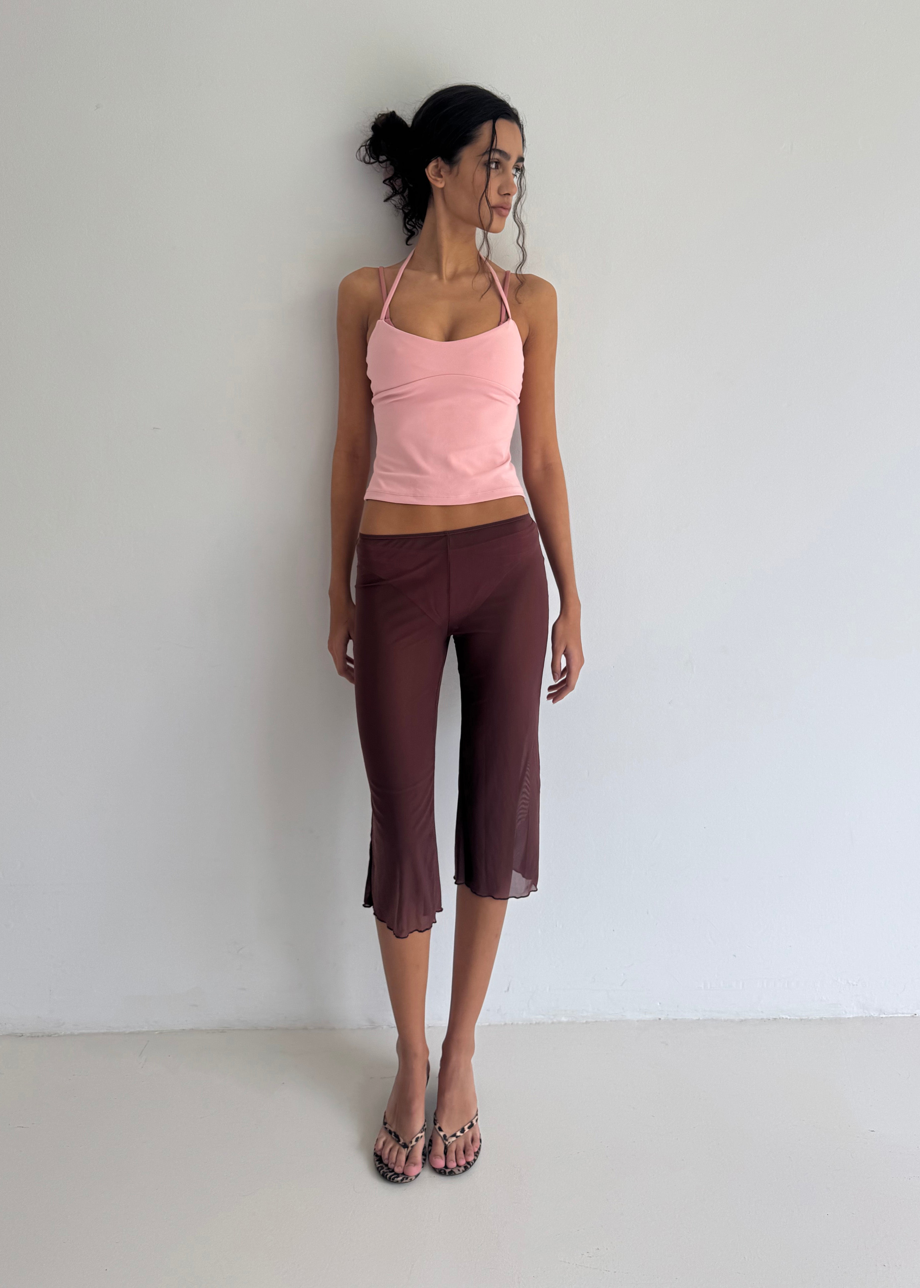 Capri Pantalon Résille - Marron