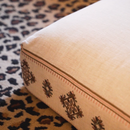 Floor Cushion - Natural Linen - Ogee Rose Petal Piping