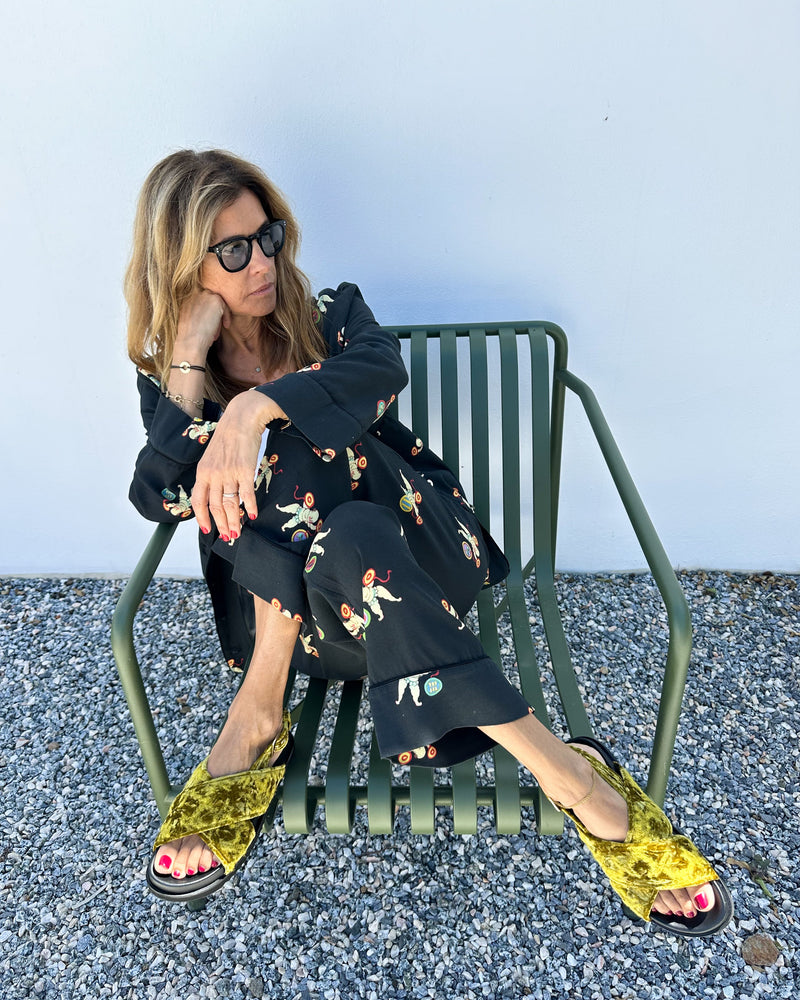 Sandalias Cruzadas Bloom Verde Lima - Lachoix