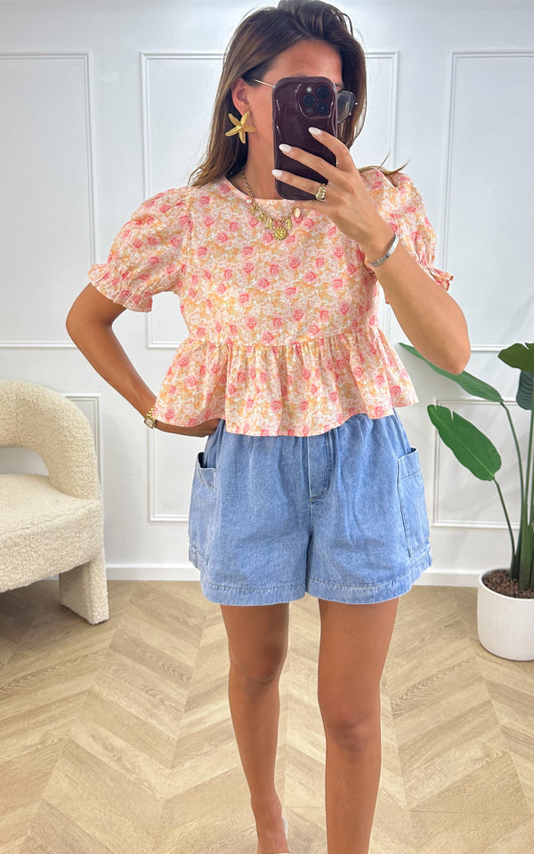 Thaliah Floral Blouse - Pink
